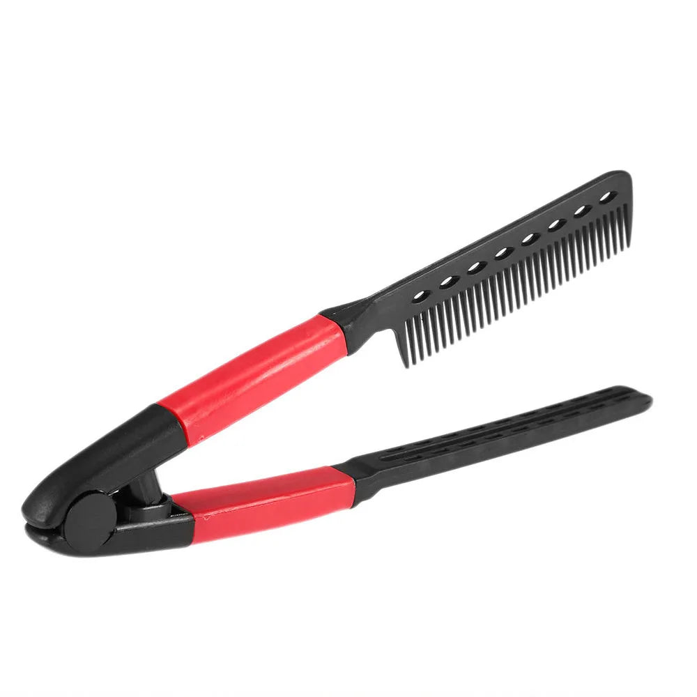 2 PCS Beauty Hair Comb Hair Straightening Comb Brush V Shape Folding Salon Hairdress Styling Tool Dress Up