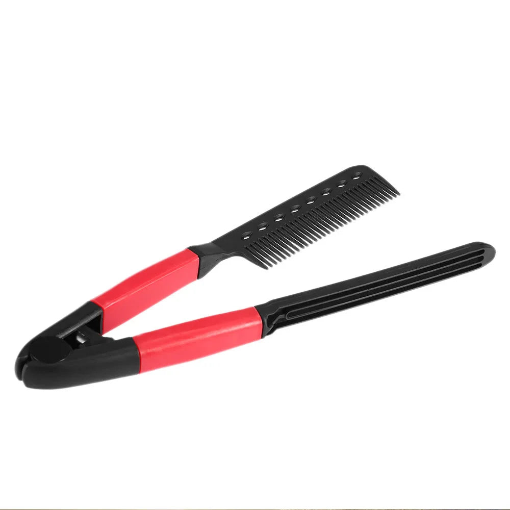 2 PCS Beauty Hair Comb Hair Straightening Comb Brush V Shape Folding Salon Hairdress Styling Tool Dress Up