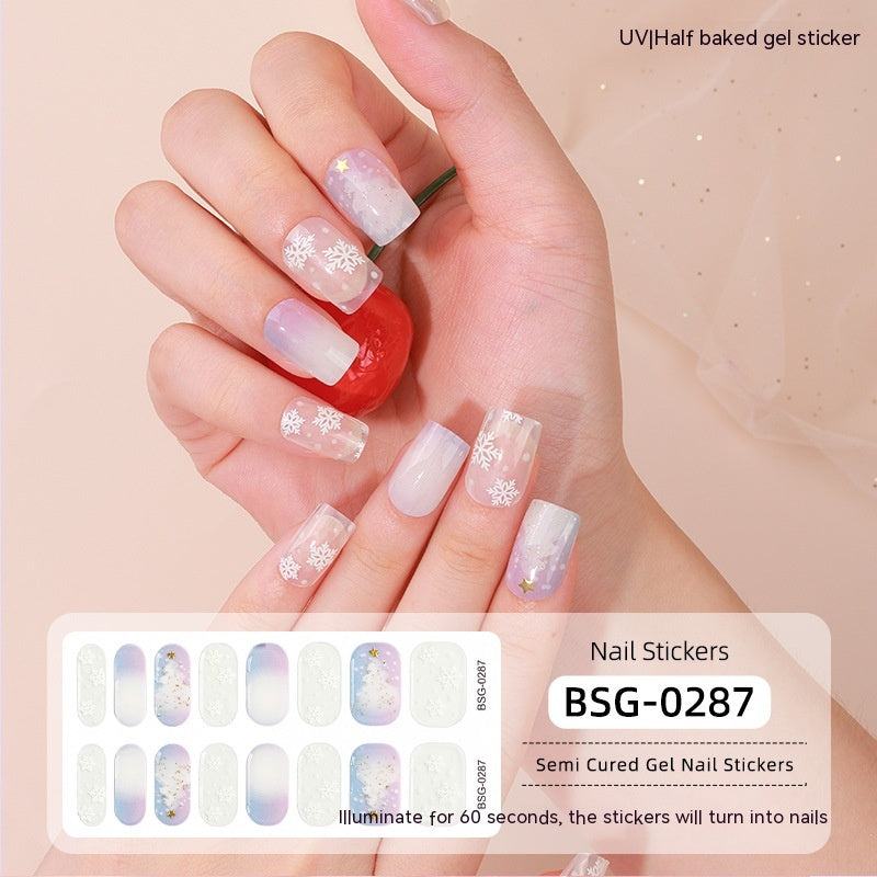 Women's Fashion Simple Semi-curing Gel Nail Sticker