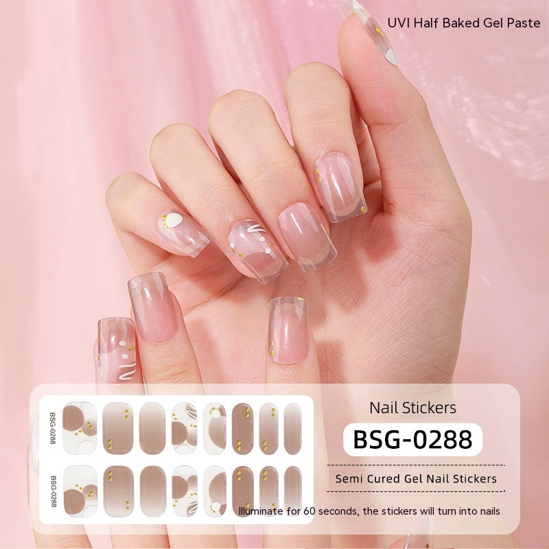 Women's Fashion Simple Semi-curing Gel Nail Sticker