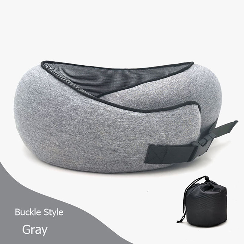 Travel Neck Pillow Non-Deformed Airplane Pillow Travel Neck Cushion Durable U-Shaped Travel Memory Cotton Nap Neck Pillow