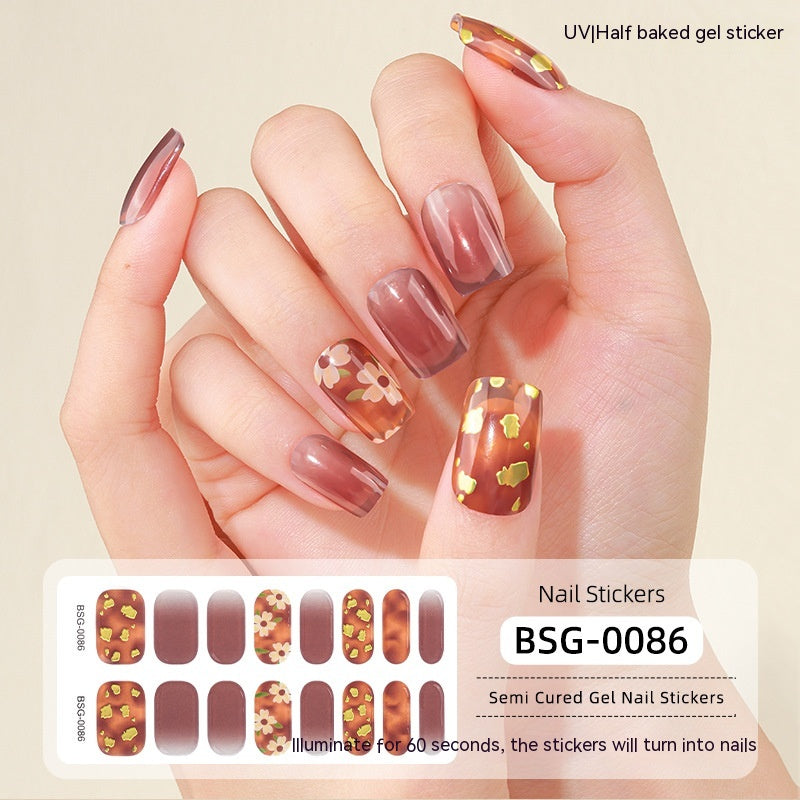 Women's Fashion Simple Semi-curing Gel Nail Sticker