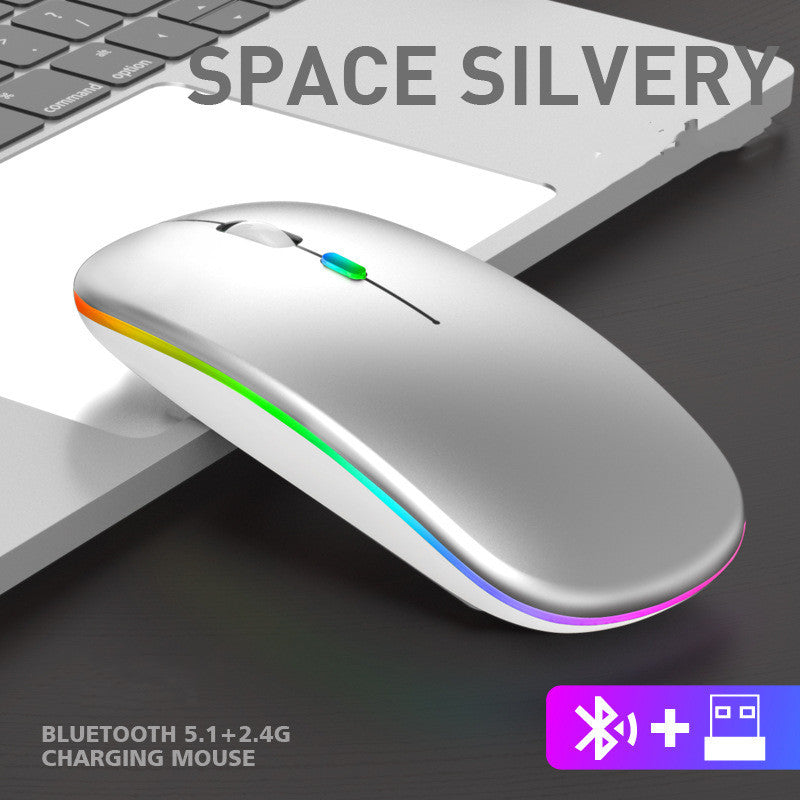 Ultra-thin Wireless Colorful Luminous Charging Mouse