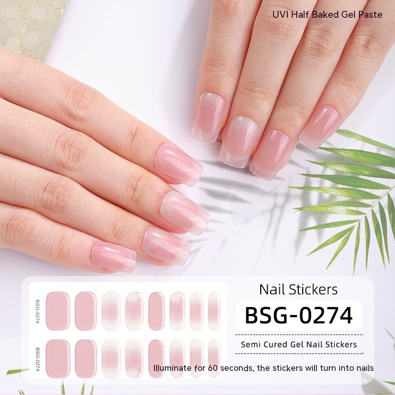 Women's Fashion Simple Semi-curing Gel Nail Sticker