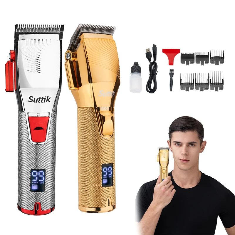 New Oil Head Metal Hair Clipper Intelligent LED Display Hair Salon Hair Dresse Electric Clipper Gradation All-Around Big Clipper