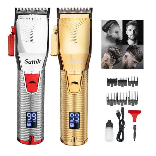 New Oil Head Metal Hair Clipper Intelligent LED Display Hair Salon Hair Dresse Electric Clipper Gradation All-Around Big Clipper