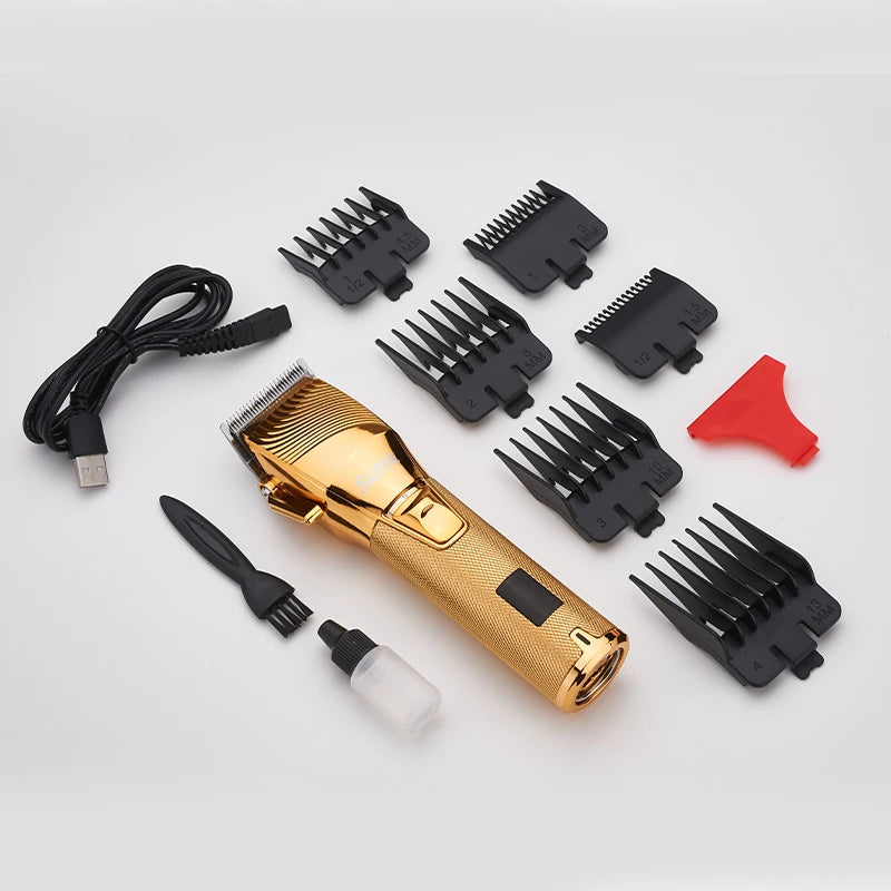 New Oil Head Metal Hair Clipper Intelligent LED Display Hair Salon Hair Dresse Electric Clipper Gradation All-Around Big Clipper