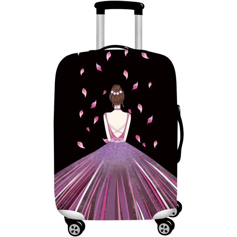 Girl Evening Dress Design Luggage Covers Thicken Elastic Baggage Cover 18 - 32 Inch Suitcase Case Dust Cover Travel Accessories