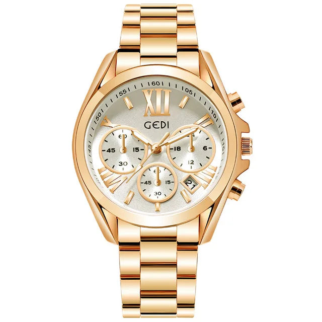 A3 Luxury Rose Gold Women Casual Watch Waterproof Calendar Unique Quartz Business Dress Watches for Female Golden Lady Clock