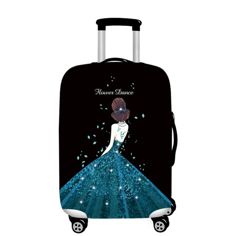 Girl Evening Dress Design Luggage Covers Thicken Elastic Baggage Cover 18 - 32 Inch Suitcase Case Dust Cover Travel Accessories