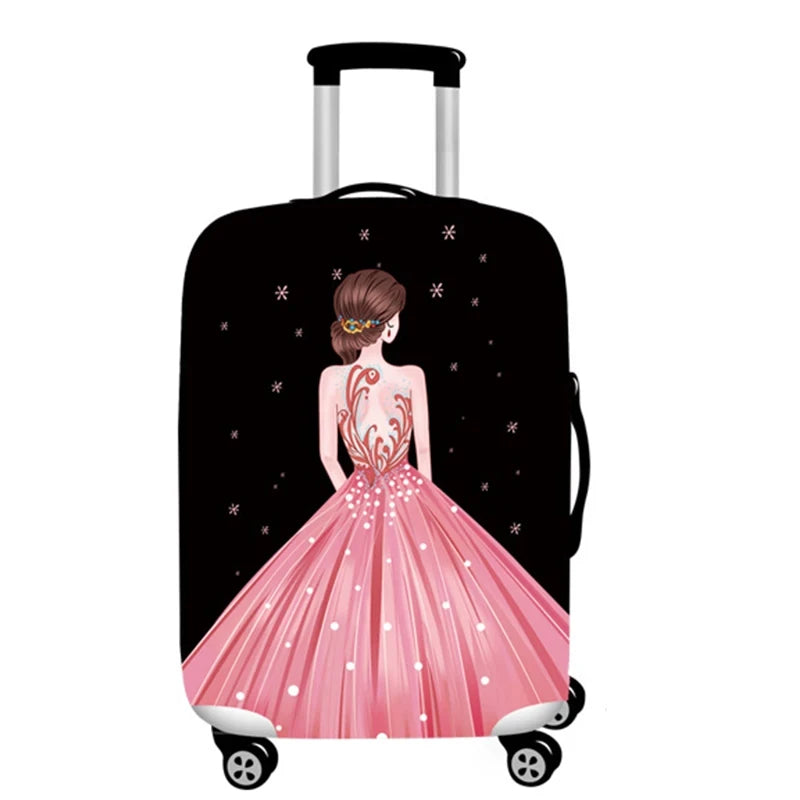 Girl Evening Dress Design Luggage Covers Thicken Elastic Baggage Cover 18 - 32 Inch Suitcase Case Dust Cover Travel Accessories