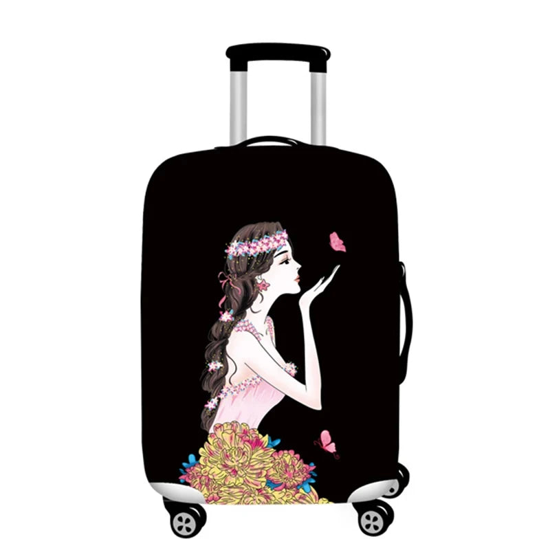 Girl Evening Dress Design Luggage Covers Thicken Elastic Baggage Cover 18 - 32 Inch Suitcase Case Dust Cover Travel Accessories