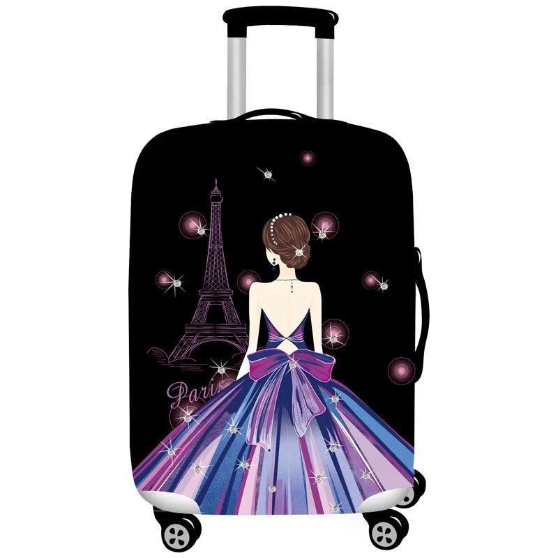 Girl Evening Dress Design Luggage Covers Thicken Elastic Baggage Cover 18 - 32 Inch Suitcase Case Dust Cover Travel Accessories