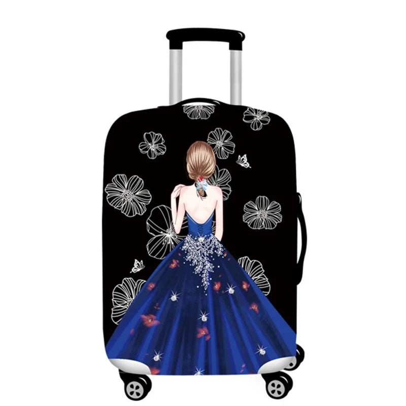 Girl Evening Dress Design Luggage Covers Thicken Elastic Baggage Cover 18 - 32 Inch Suitcase Case Dust Cover Travel Accessories