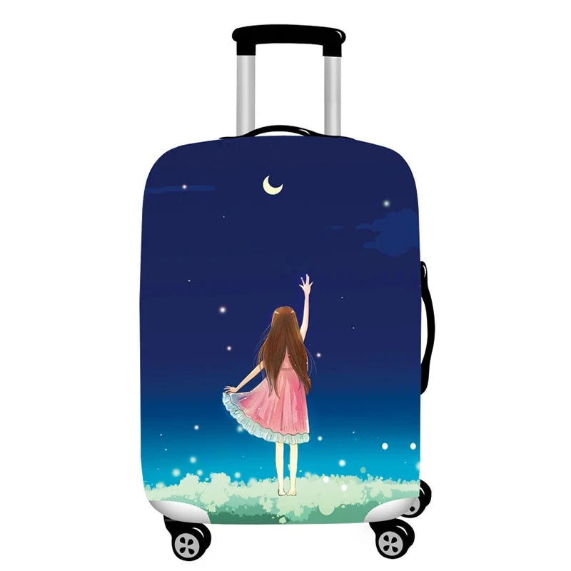 Girl Evening Dress Design Luggage Covers Thicken Elastic Baggage Cover 18 - 32 Inch Suitcase Case Dust Cover Travel Accessories