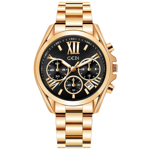 A3 Luxury Rose Gold Women Casual Watch Waterproof Calendar Unique Quartz Business Dress Watches for Female Golden Lady Clock