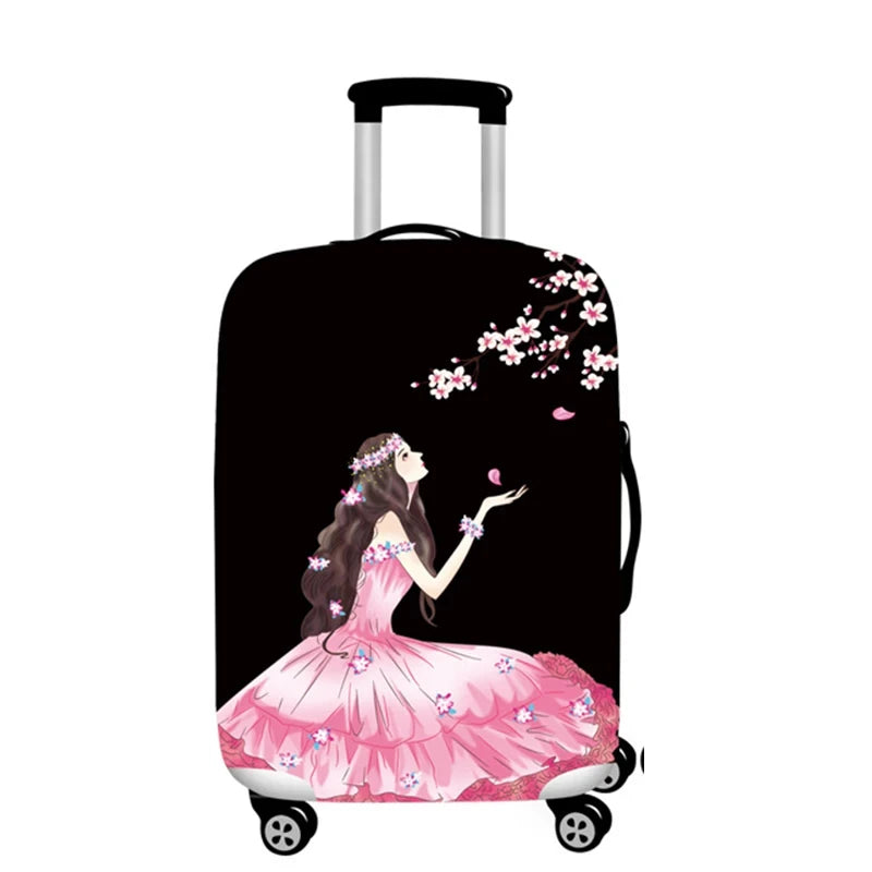 Girl Evening Dress Design Luggage Covers Thicken Elastic Baggage Cover 18 - 32 Inch Suitcase Case Dust Cover Travel Accessories