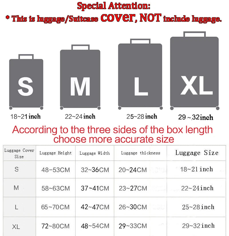 Thicken Elastic Luggage Cover Girl Dinner Dress Baggage Cover Suitable 18 To 32 Inch Suitcase Case Dust Cover Travel Accessories