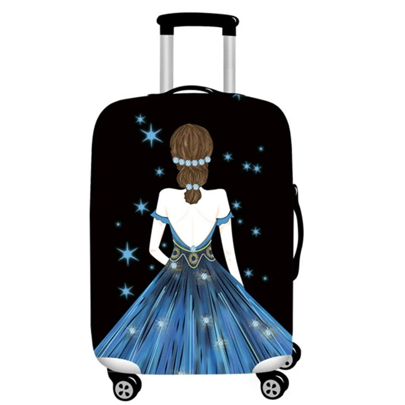 Girl Evening Dress Design Luggage Covers Thicken Elastic Baggage Cover 18 - 32 Inch Suitcase Case Dust Cover Travel Accessories